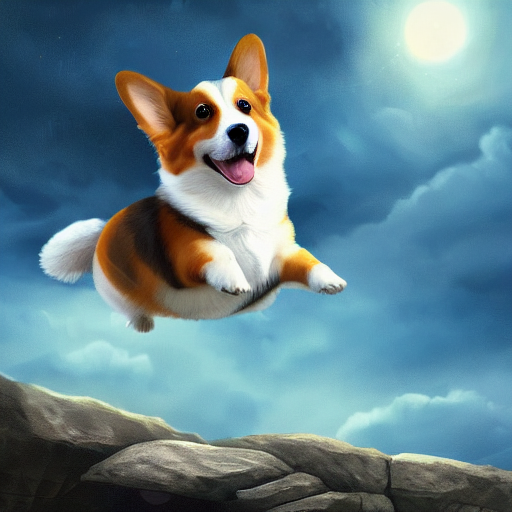 Corgi With Spider Eyes  Flying In  The Sky  Trending On Arts...