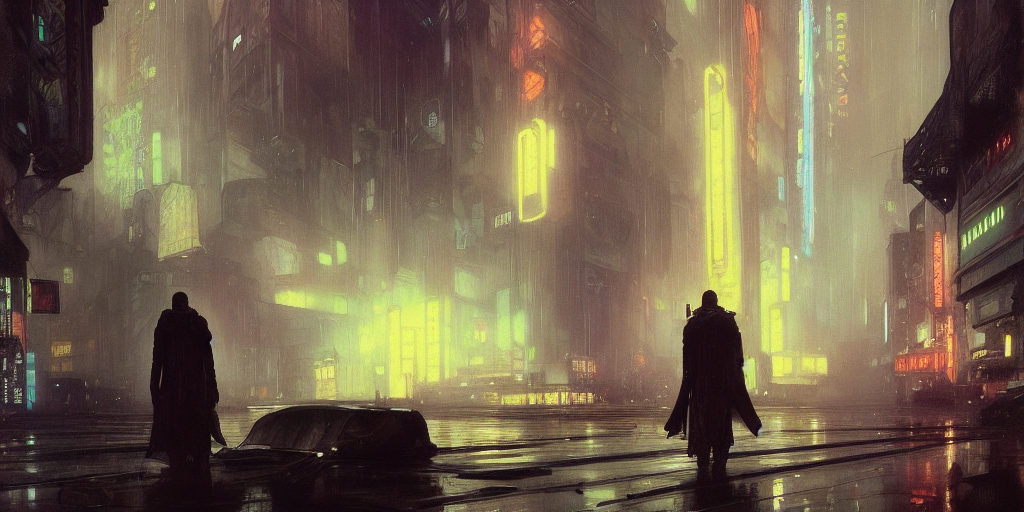 Blade Runner Movie Still Mixed With The Matrix And Cyberpunk...
