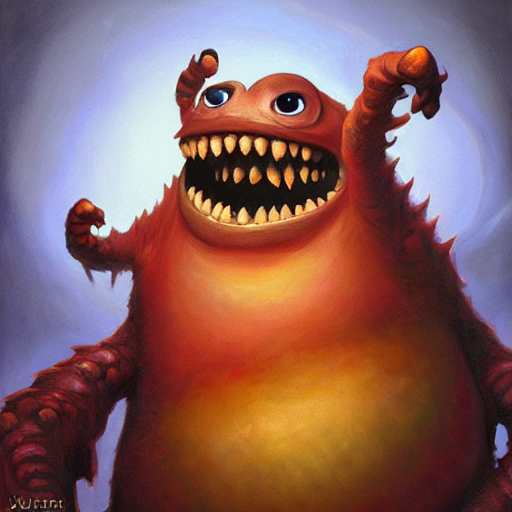 A Very Happy Monster, Oil Painting By Justin Gerard, Deviant...