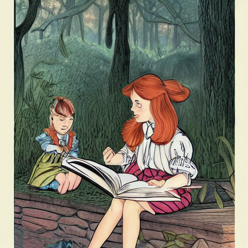Alice Tired Of Sitting By Her Sister On The Bank, Peeping In...