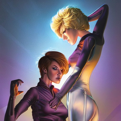 Short - Haired Short Butch Tomboy Blonde Engineer, And Tall...
