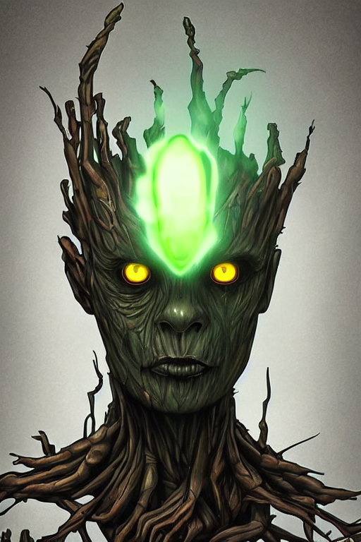 Human Goth Groot Adult Male 3 0 Years Sharp Facial Feature...