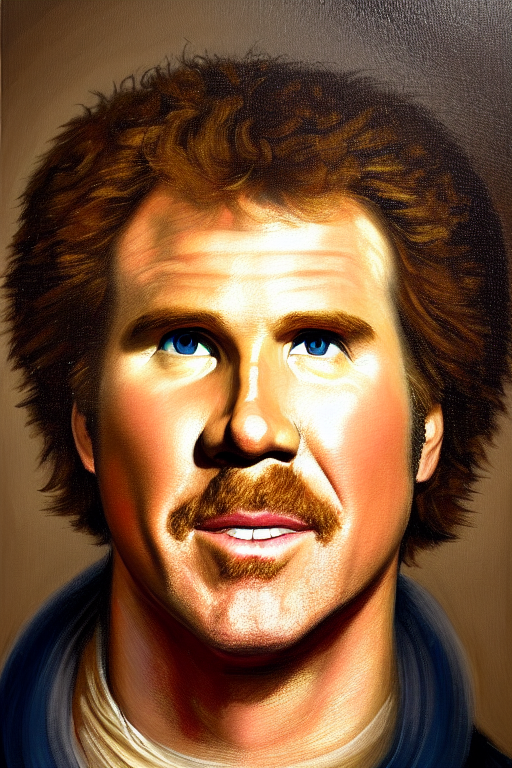 A Portrait Of Will Ferrell, Art In The Style Of Rembrandt In...
