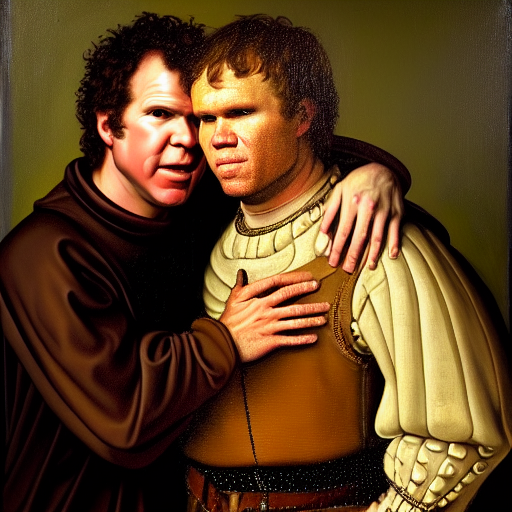 A Medieval Portrait Of Will Ferrell Hugging John C. Reilly,...