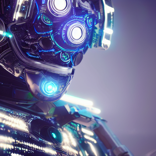Painting Of Futuristic Intricate Quant Robot Intricate Impul...