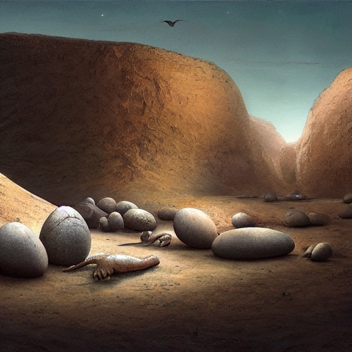 Triassic, Large Dinosaur Eggs, Les Edwards, Zdzislaw Beksins...