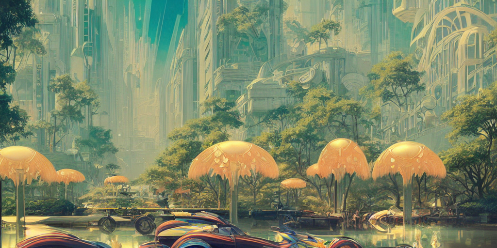 Joyful Opulent Art Deco 1 9 2 0 City Colorful Sunny Clear Da...