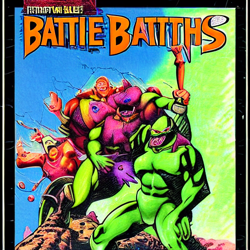 Battletoads Video Game Cover Art In Intricate Detail