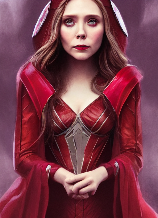 Elizabeth Olsen As Scarlet Witch Wearing A Scarlet Witch Cro...
