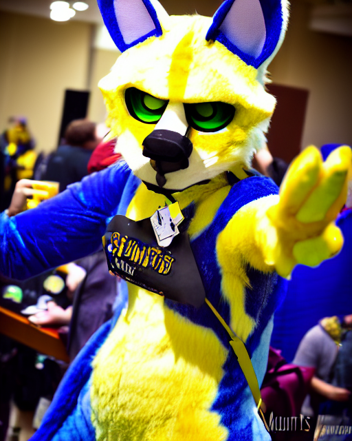 Lemonbrat Studios Fursuit, Fursuiter, Photo Taken In The Dea... — Stable Diffusion AI Prompt: lemonbrat studios fursuit, fursuiter, photo taken in the dealers'den at midwest...