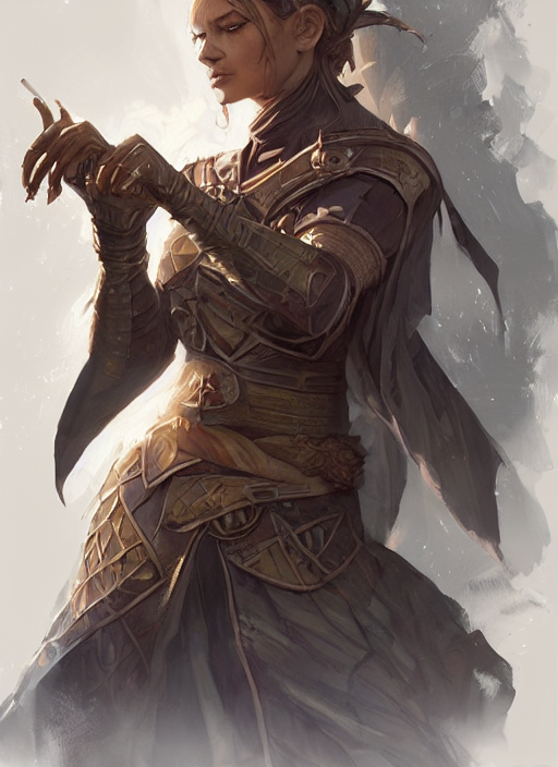 Teak Sorcerer, Armored, Highly Detailed, Portrait, Digital P...