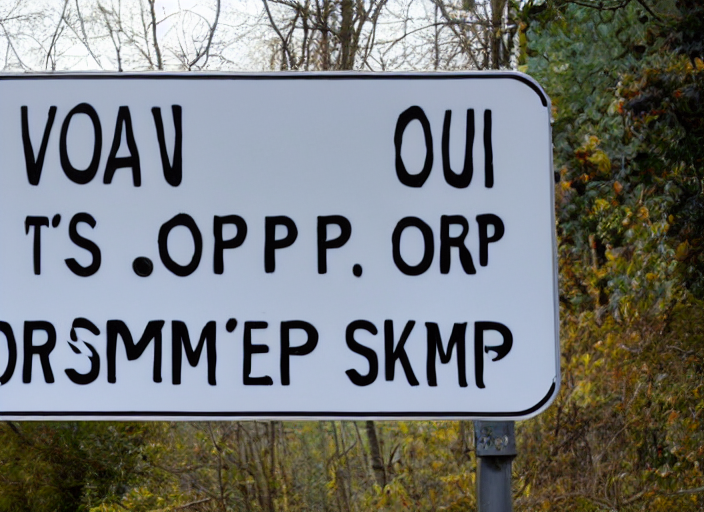 A Warning Road Sign That Says Skrimp