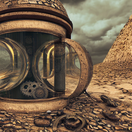 Scottish Stone Cairn Inside A Steampunk Glass Jar Buried In...