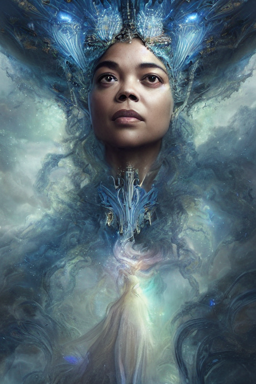Mysterious Detailed Cgi Matte Painting Of A Tessa Thompson T...