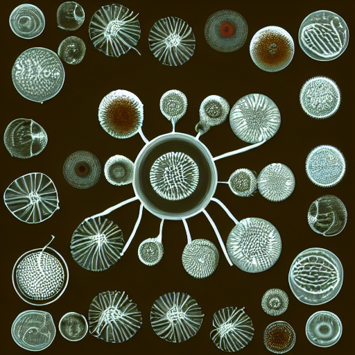 Centered Microscopic Cellular Diatoms