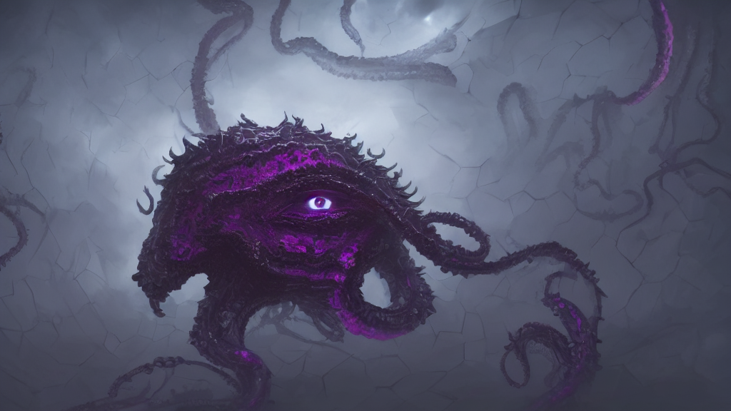Lovecraftian Void Monster, Only Eyes, Cloudy, Dark Purple, W...