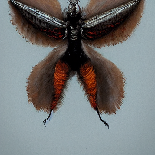 White And Brown Mothman Female By Greg Rutkowski, Insect Fac...