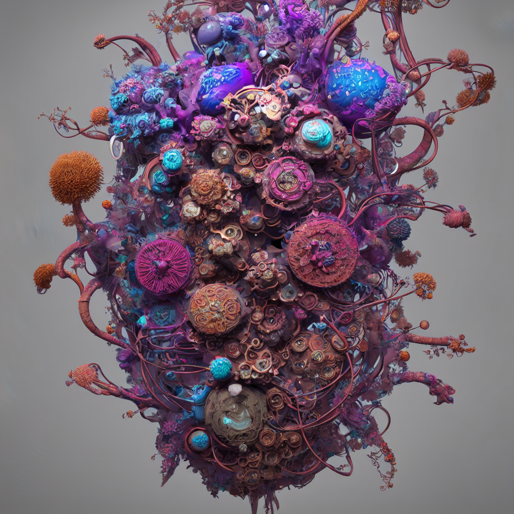 Subsurface Scattering, A Centered Biomechanical Floral Manda...