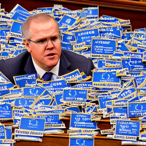 Highly Detailed Photo Of Scott Morrison In Parliament Hoardi...