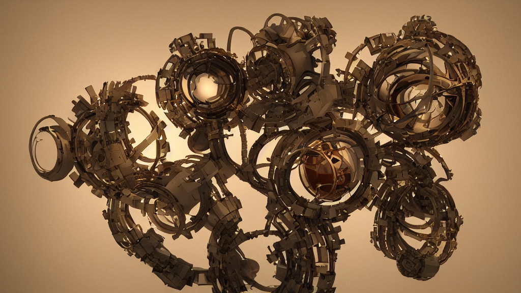 Clockpunk Interdependent Topology 3 D Concept Render, Cgsoci...