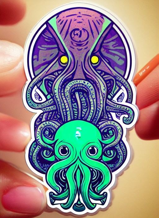 Victo Ngai Cute Cthulhu Sticker Decal Design, Highly Detaile...