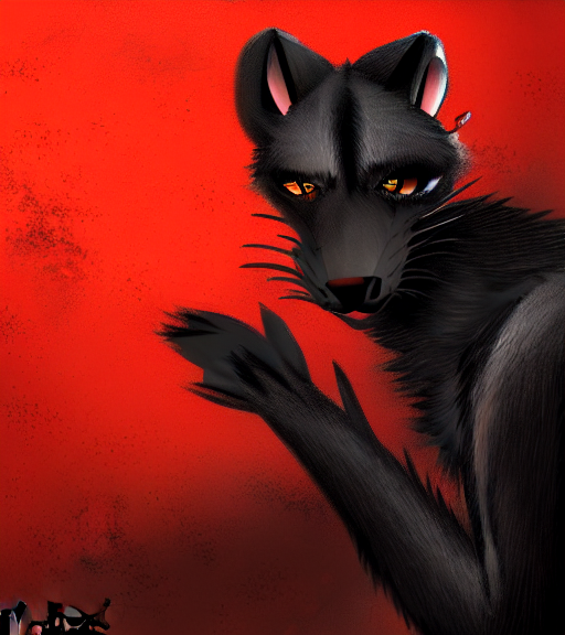 Tail  A Handsome Weasel Bandit Furry Red - And - Black Male...