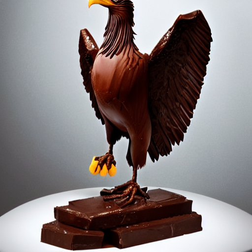 Eagle Made Of Chocolate And Mangoes, Eagle Chaped Chocolate,...