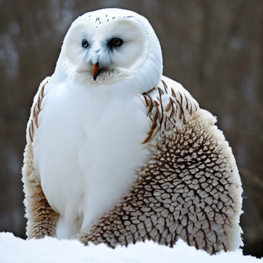 A Photo Of A Snow Owl And Grizzly Bear Hybrid