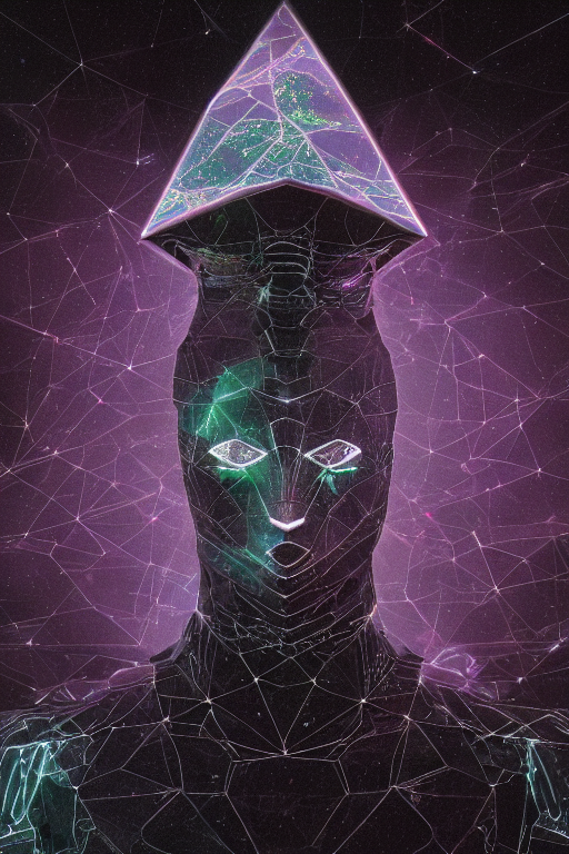 Render Of A Cosmic Alchemist With A Gigantic Triangle Shaped...