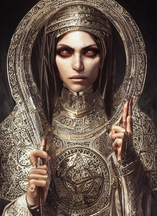 Byzantine Gothic Ashura, Highly Detailed, Portrait, Digital...