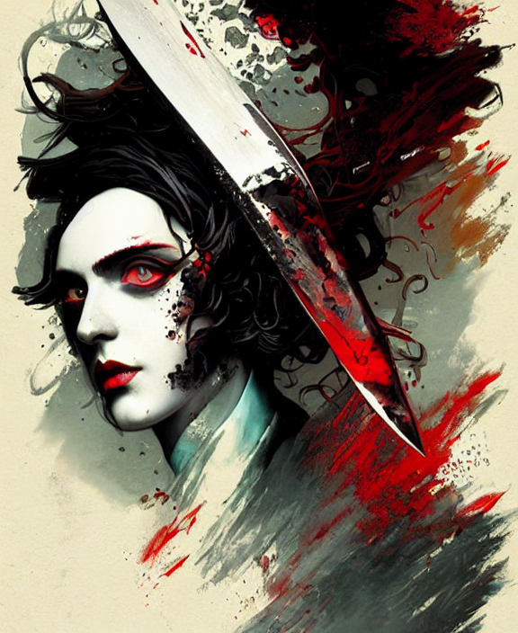 Sweeny Todd Splash Art Graphic Design Color Splash High Cont...