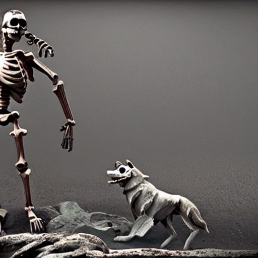 Plasticine Skeletons Battling Plasticine Wolves, Movie Still...