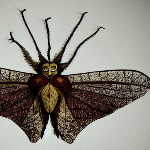 White And Brown Mothman Female By Cronenberg, Insect Face, C...