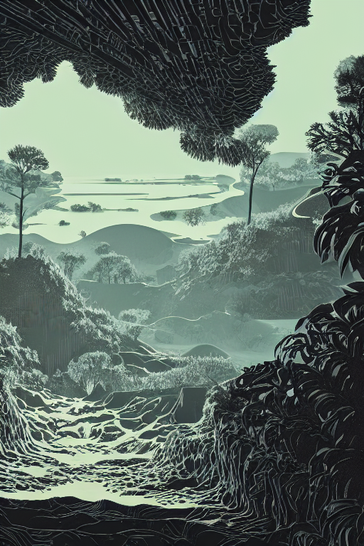 A Beautiful Sergio Sanchez Santamaria Linocut Print Of An Oa...