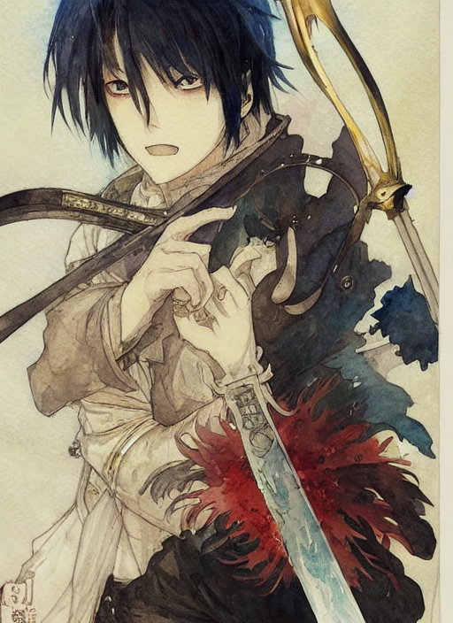 A Watercolour Manga Portrait Illustration By Sui Ishida And...