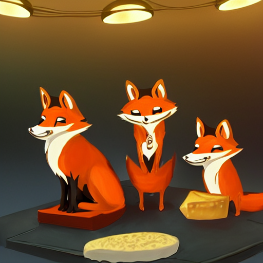 Foxes Judging A Cheese Competition, Furry, Cute, Disney Styl...