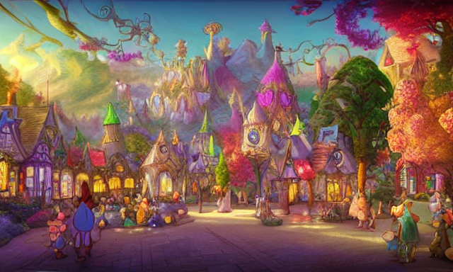 Photo Of Town Center Whimsical Fairy Wonderland Vibrant Colo...