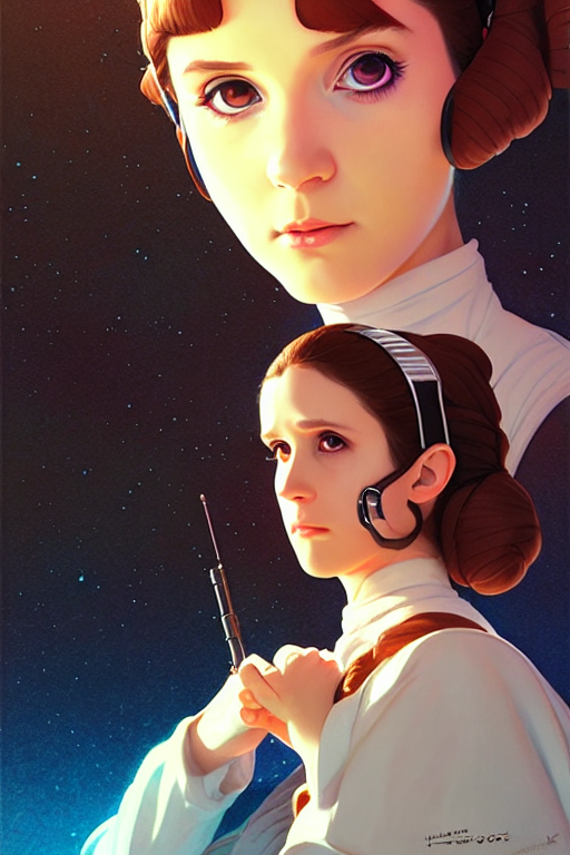 Princess Leia   Fine Detail Anime Realistic Shaded Lighting,...