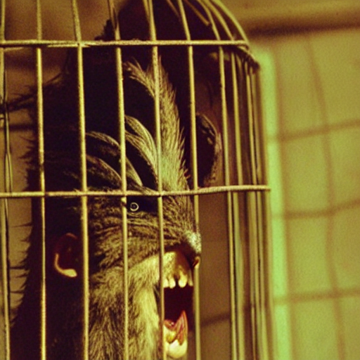 A Half - Woman Half - Bird Creature Trapped In A Cage Realis...