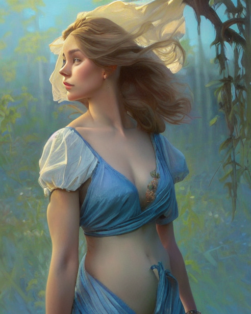 A Portrait Painting Of Kayla Kayden, Hybrid Oil Painting, Ge...