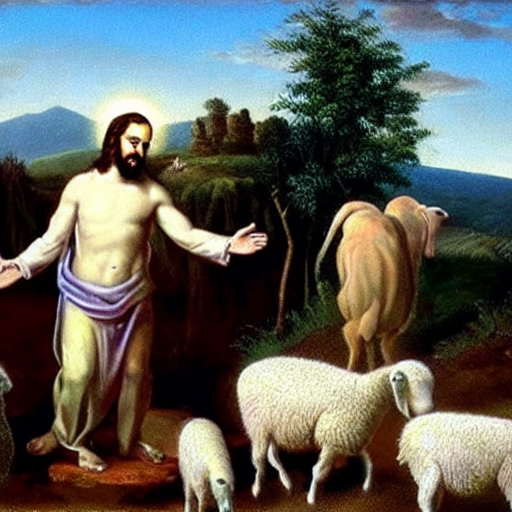 Jesus Christ Urinating On A Sheep