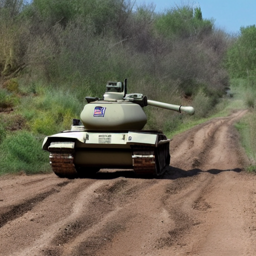 Tanks Driving Down A Dirt Road