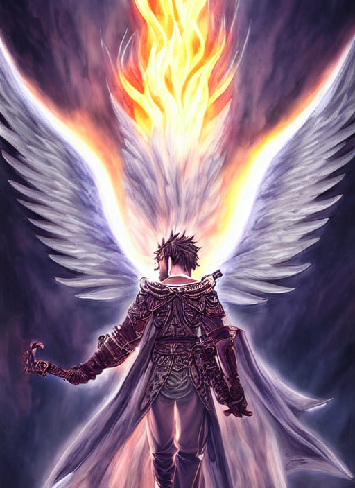 Handsome Angel In Flight Divine Flame Digital Art An Ultrafi...