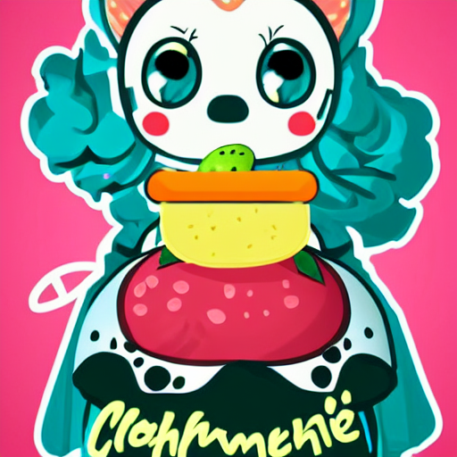 Cute Miss Mascot Cheniselle Cheniselle Wormadam Food Sticker...