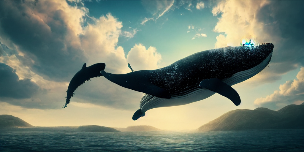Whale In The Sky, Dreamy Beautiful Landscape, Environment, C...