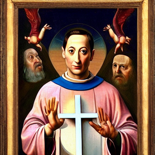 Pee Wee Herman As A Patron Saint, Devotional Art, Renaissanc...