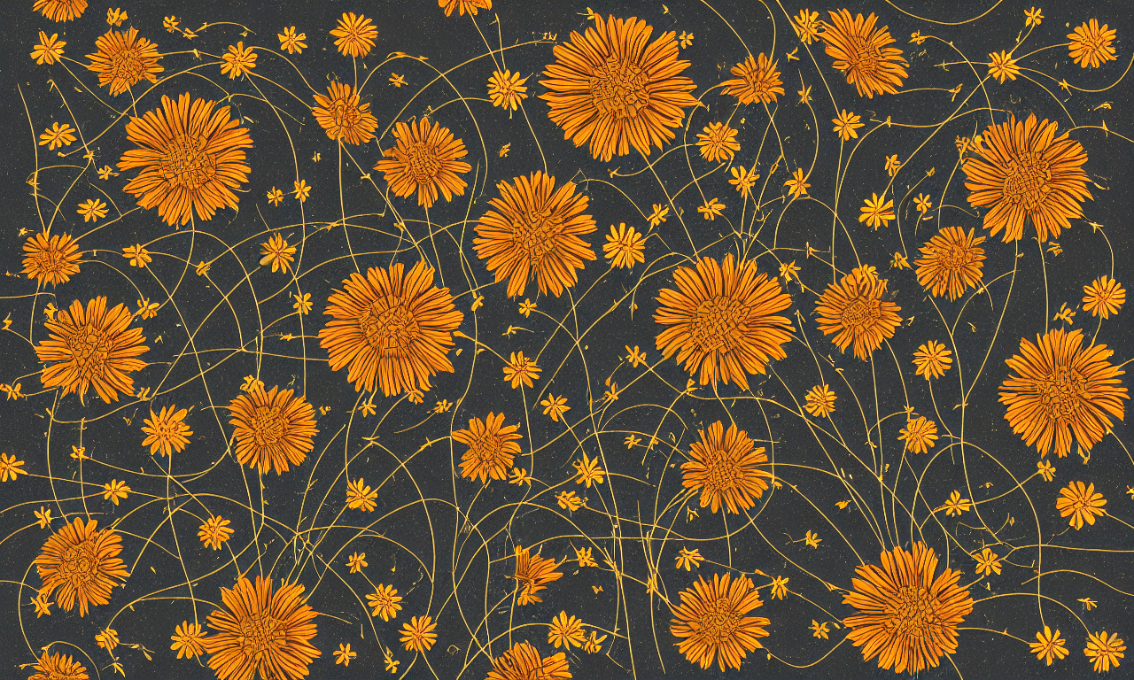 Field Flowers, Kalakukka, Ancient Manuscript, 3 D Art, Digit...