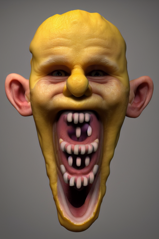A Realistic Man Made Of Cheese Screaming, Extremely Detailed...