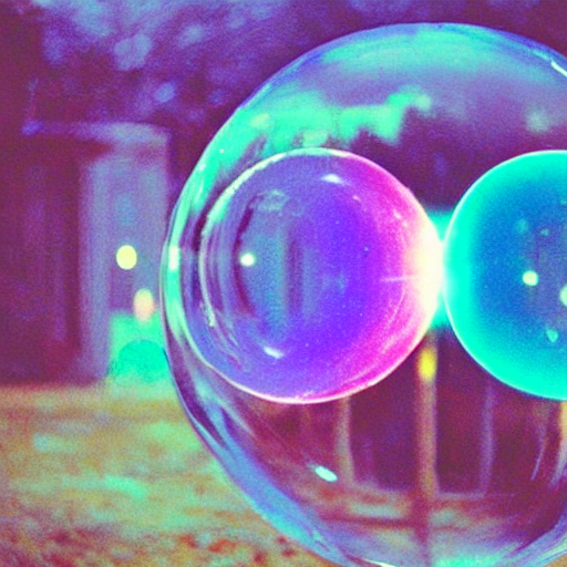 Hyperrealistic Bubble Containing Bubbles Coloured Bright Lig...