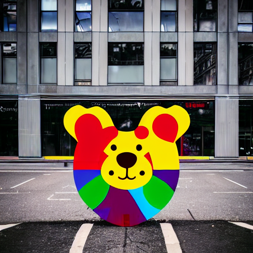 Portrait Of Haribo Bear In Future City, Color And Shape